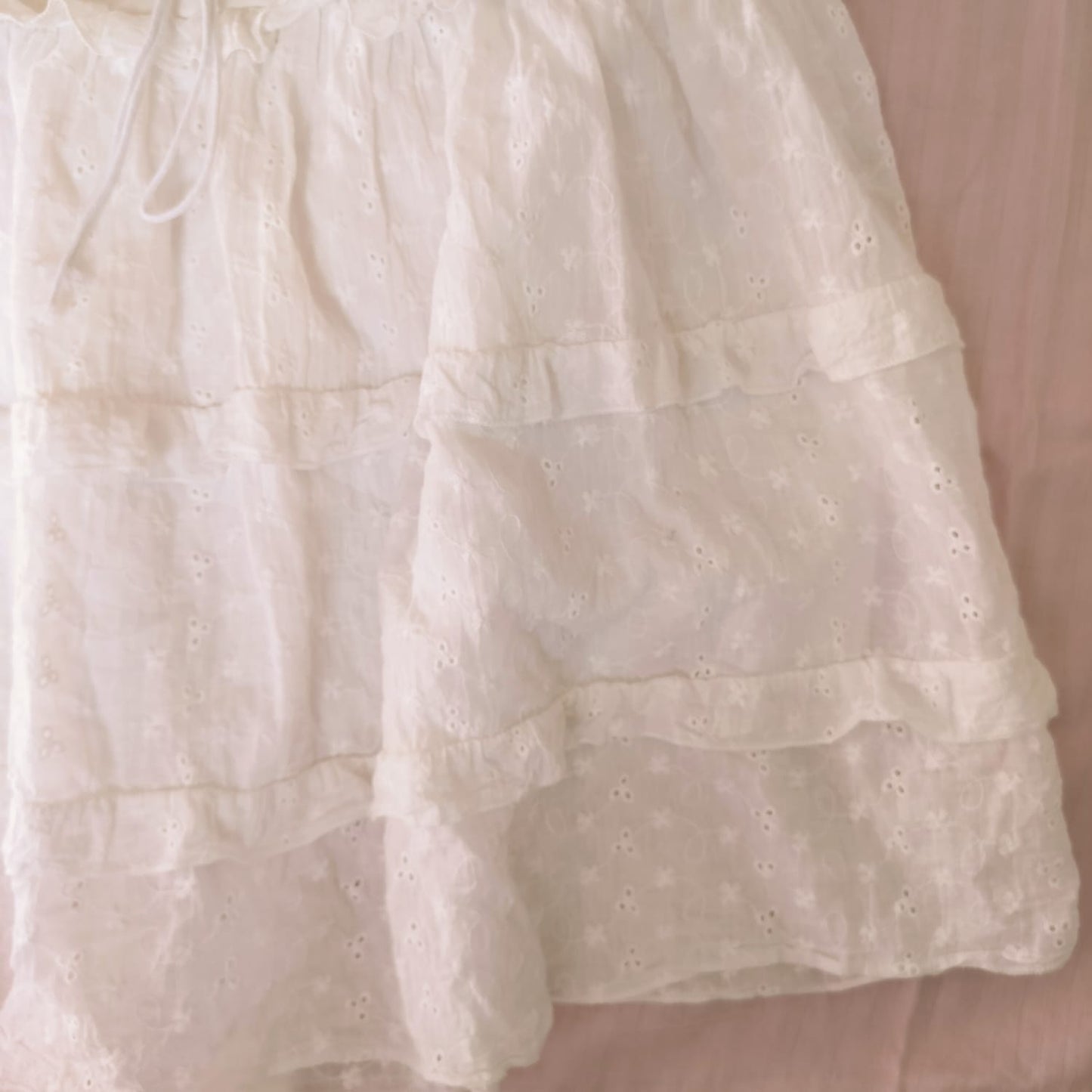 Cottagecore White Ruffle Skirt