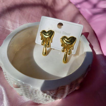 Gold Heart Earrings