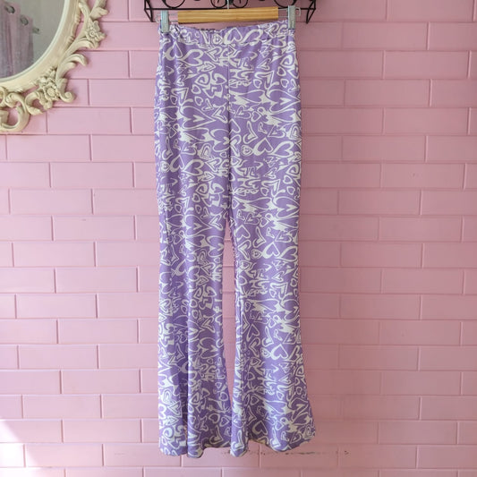 Lilac Y2K Flared Pants