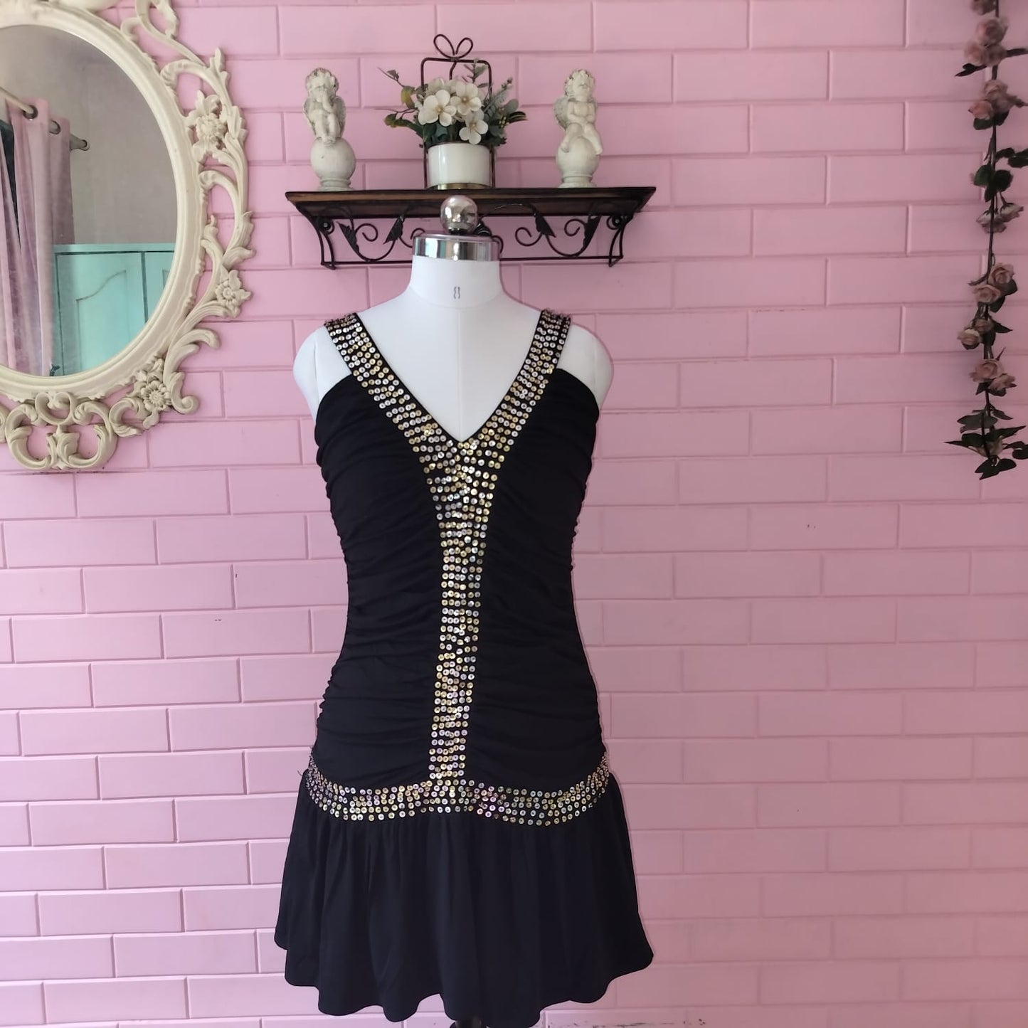 Black Y2K Sequin Dress