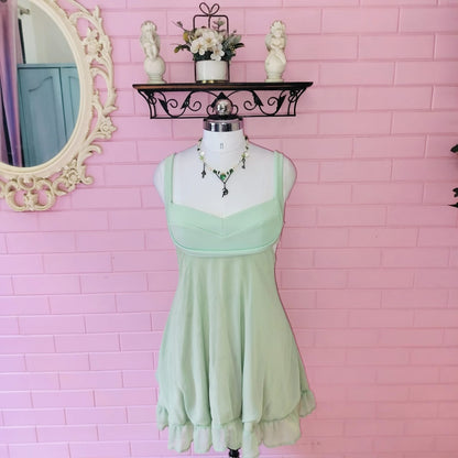 Whimsical Mint Green Cottagecore Dress