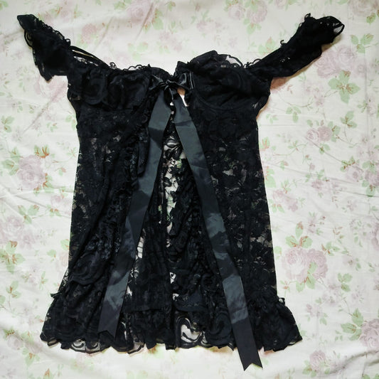 Vintage Romantic Y2K  Ruffle Top
