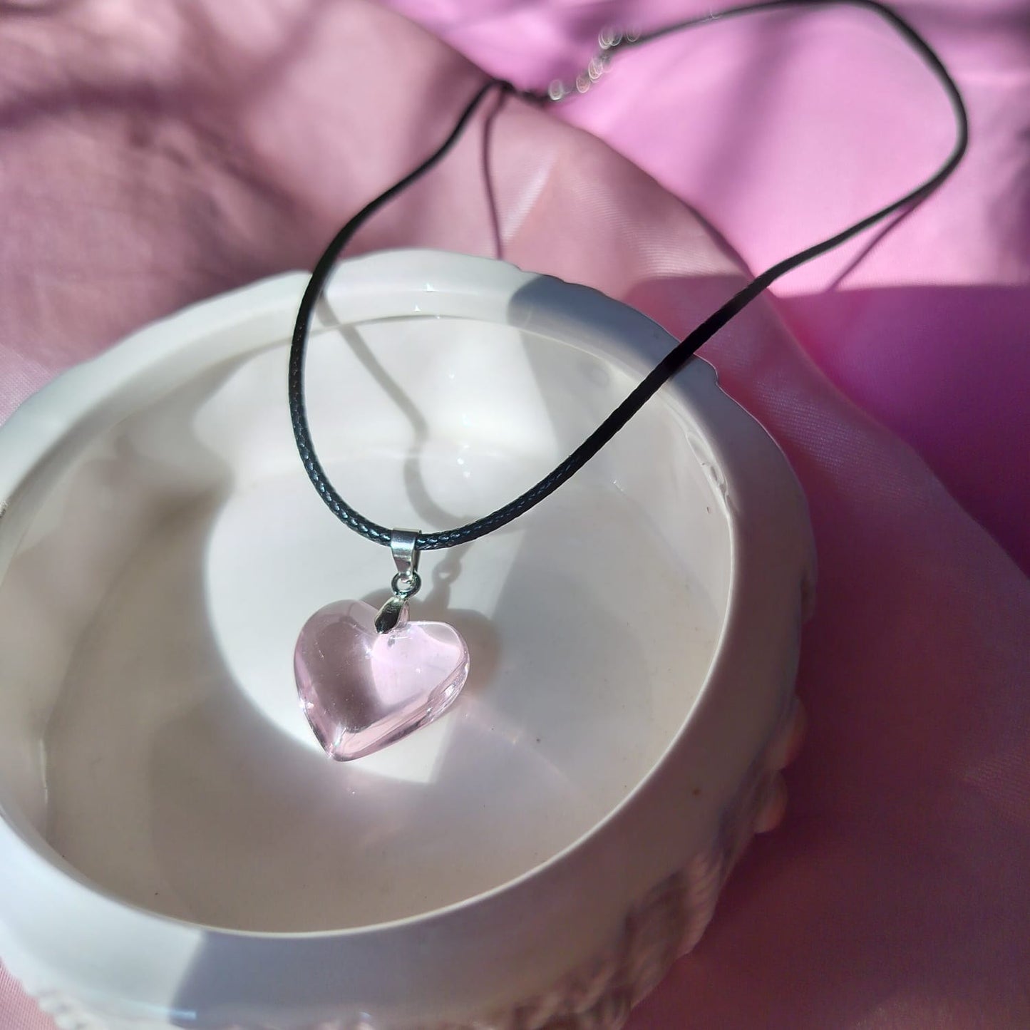 Blush Pink Heart Necklace