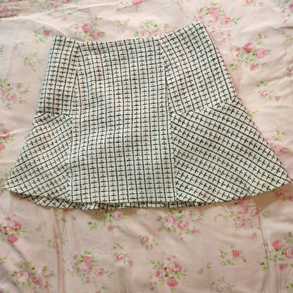 Black and White Tweed Mini Skirt