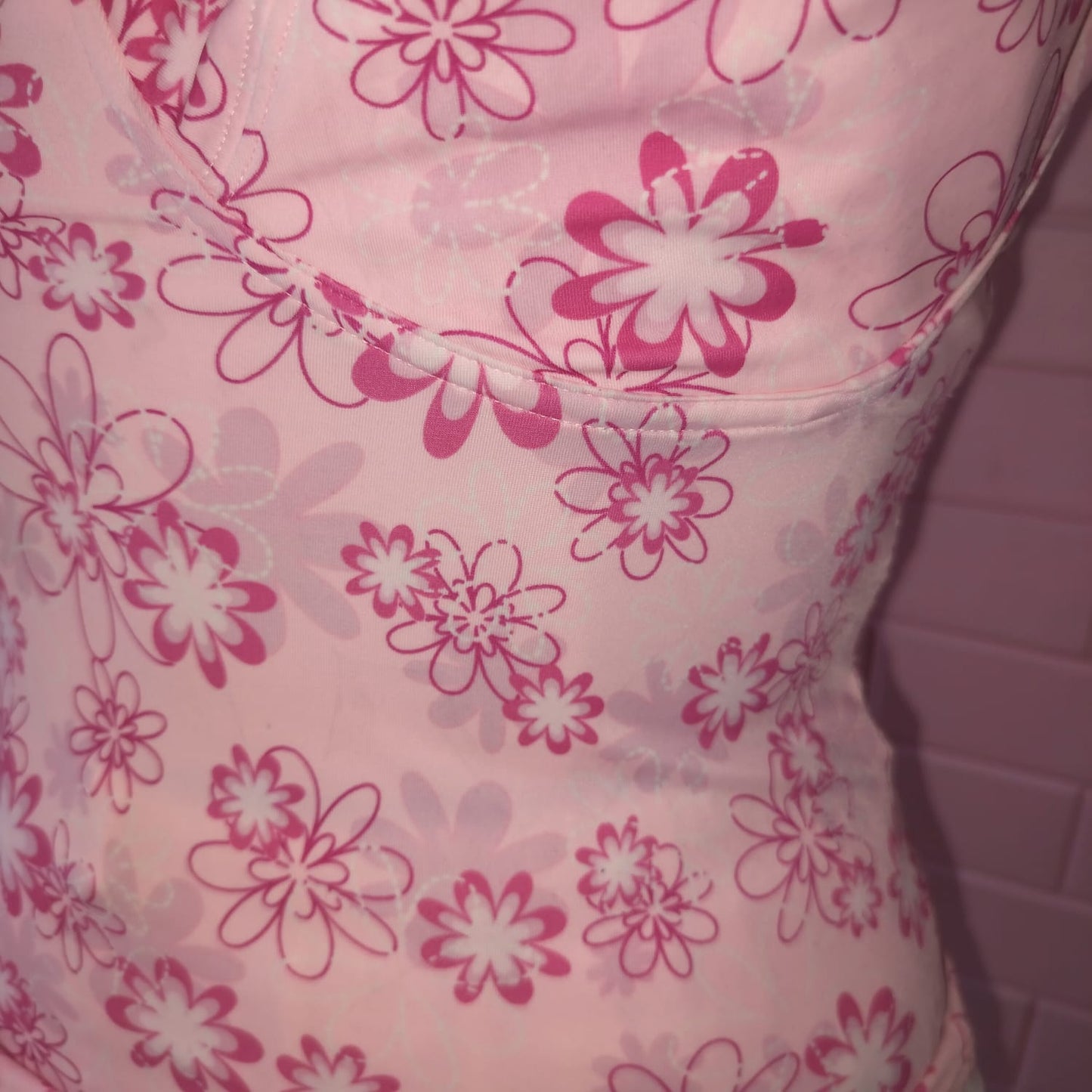 Y2K Pink Floral Summer Top