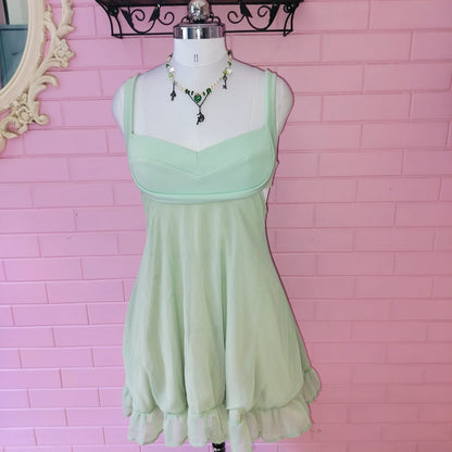 Whimsical Mint Green Cottagecore Dress