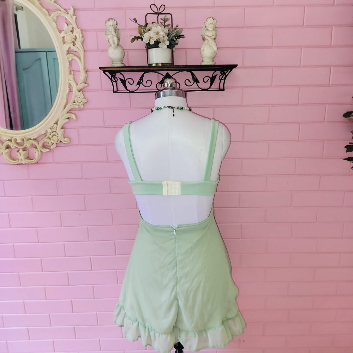 Whimsical Mint Green Cottagecore Dress